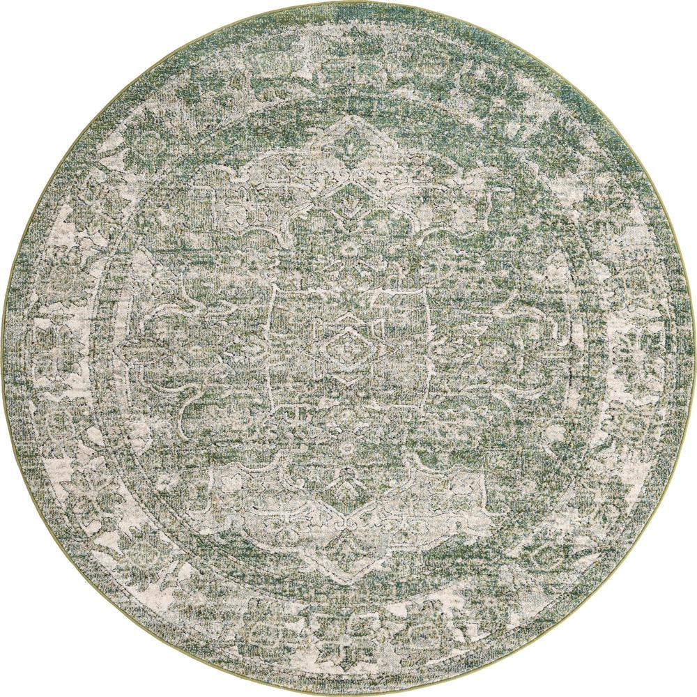 Unique Loom 6 Ft Round Rug in Green (3161856). Picture 1