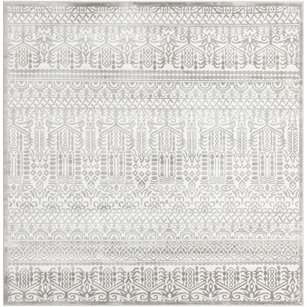 Uptown Area Rug 7' 10" x 7' 10", Square - Gray. Picture 1