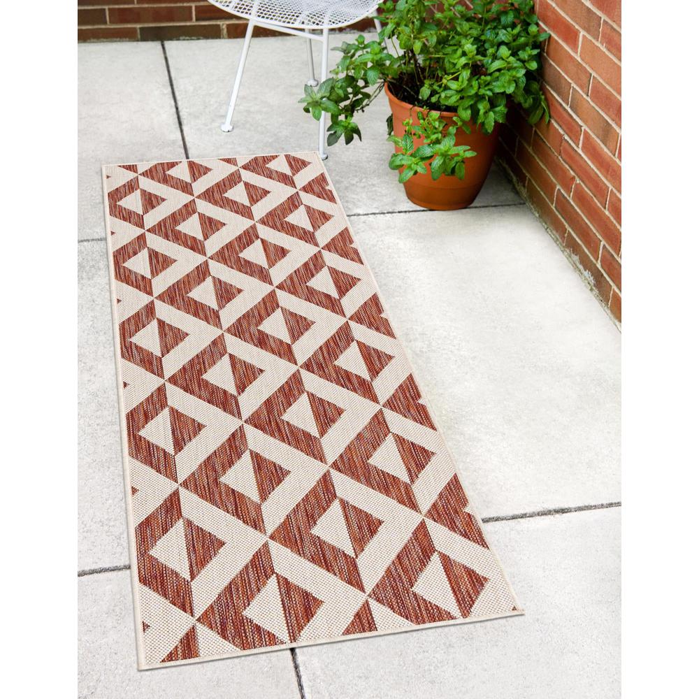 Jill Zarin Outdoor Napa Area Rug 2' 0" x 8' 0", Runner Rust Red. Picture 2