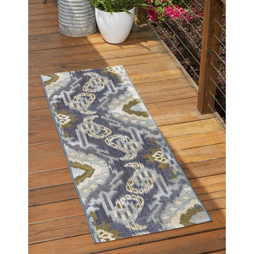 Outdoor Modern Collection, Area Rug, Blue, 2' 0" x 3' 11", Runner. Picture 2