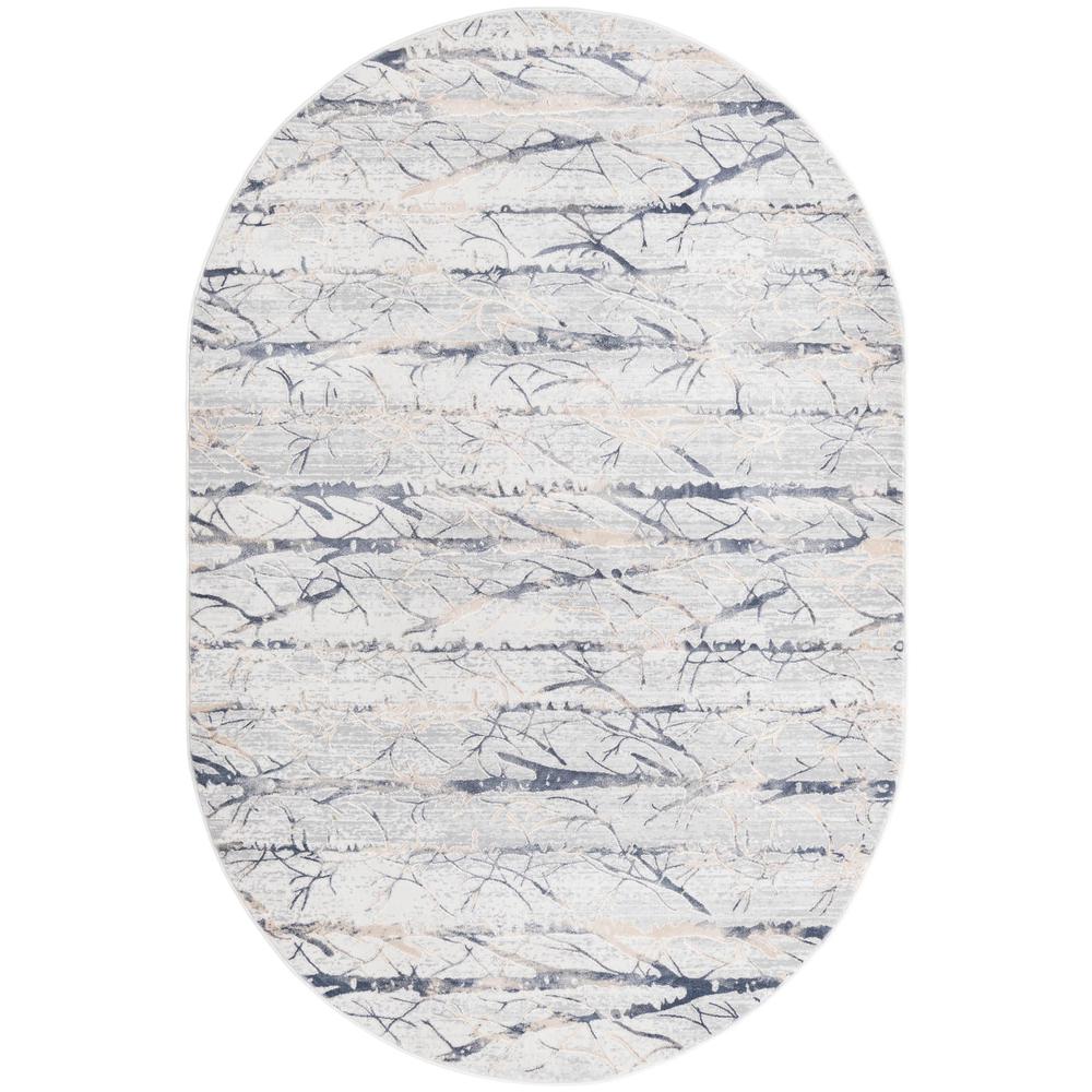 Finsbury Anne Area Rug 5' 3" x 8' 0", Oval Gray. Picture 1