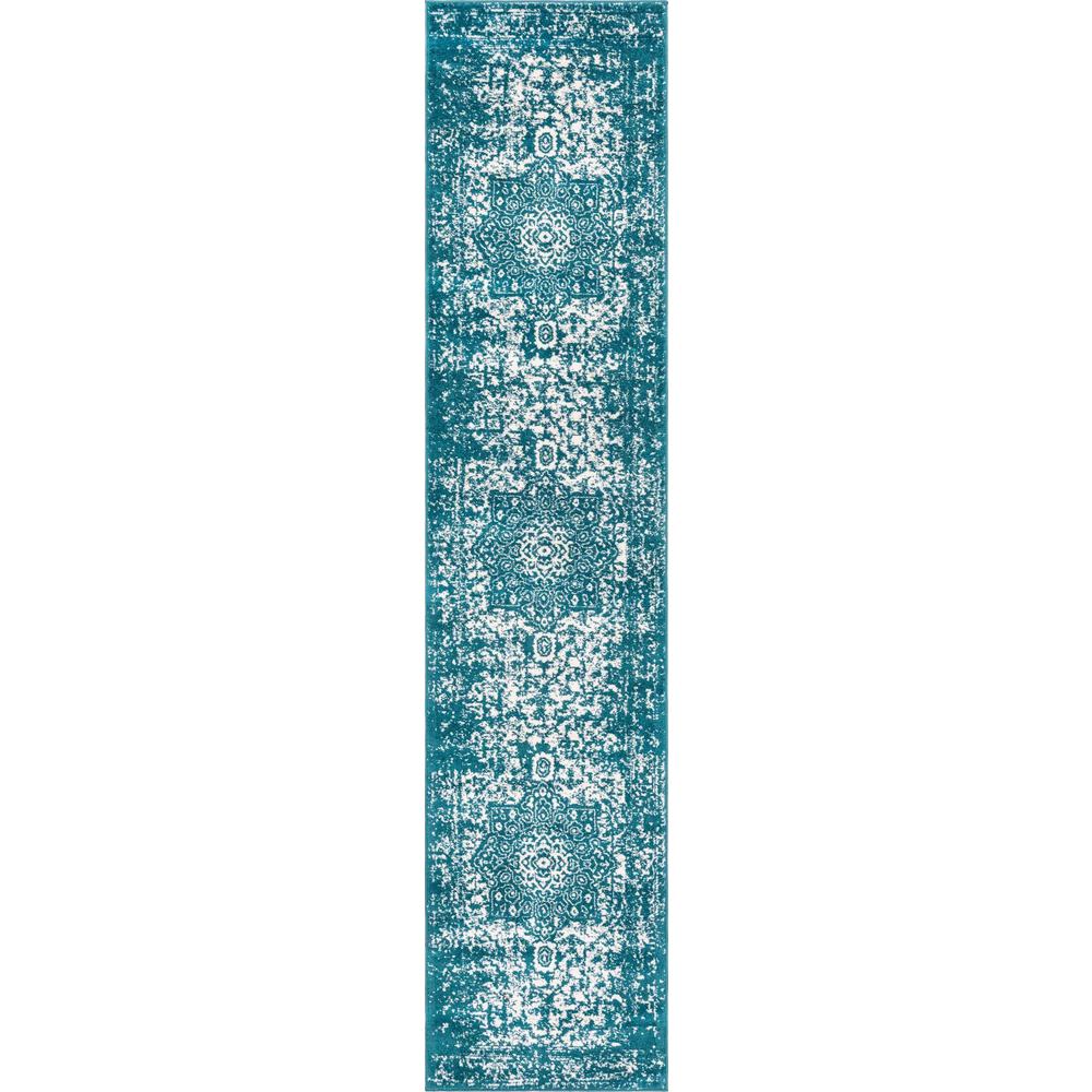Unique Loom 12 Ft Runner in Turquoise (3150393). Picture 1