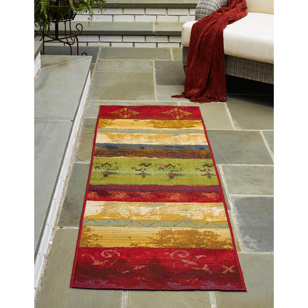 Outdoor Modern Collection, Area Rug, Multi, 2' 0" x 3' 11", Runner. Picture 3