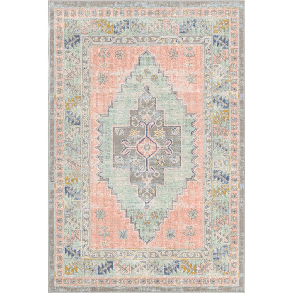 Unique Loom Rectangular 4x6 Rug in Powder Pink (3154963). The main picture.