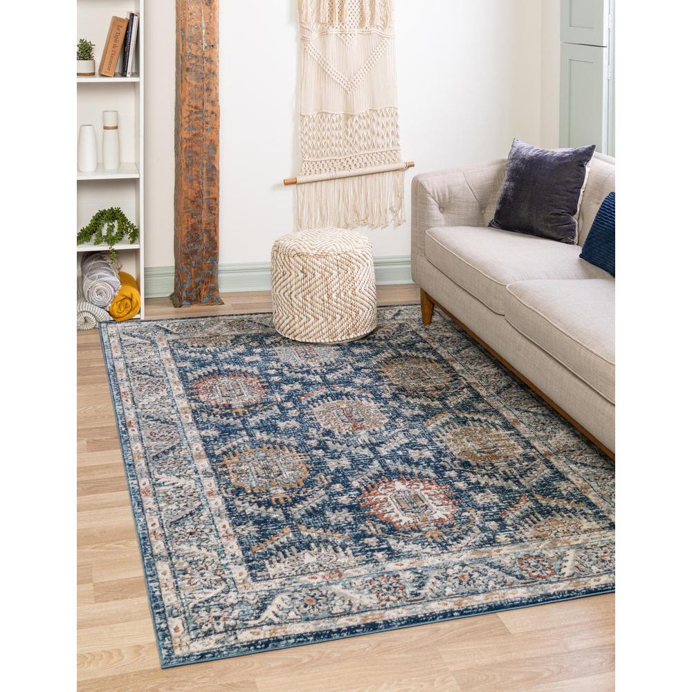 Nyla Collection, Area Rug, Blue 5' 3" x 8' 0", Rectangular. Picture 2