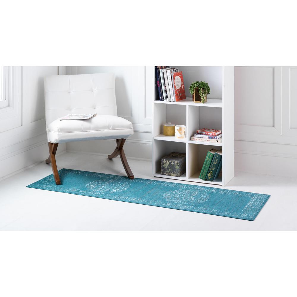 Unique Loom 6 Ft Runner in Teal (3149302). Picture 3