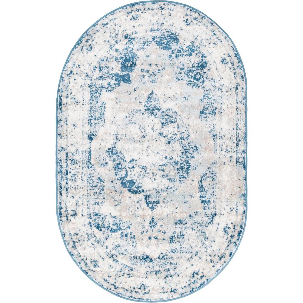 Unique Loom 3x5 Oval Rug in Blue (3151858). Picture 1