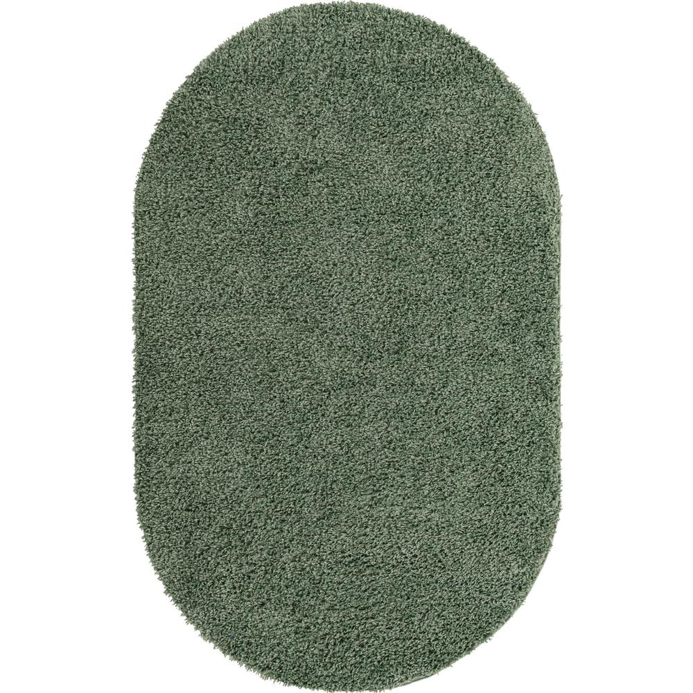 Unique Loom 3x5 Oval Rug in Sage (3153407). Picture 1