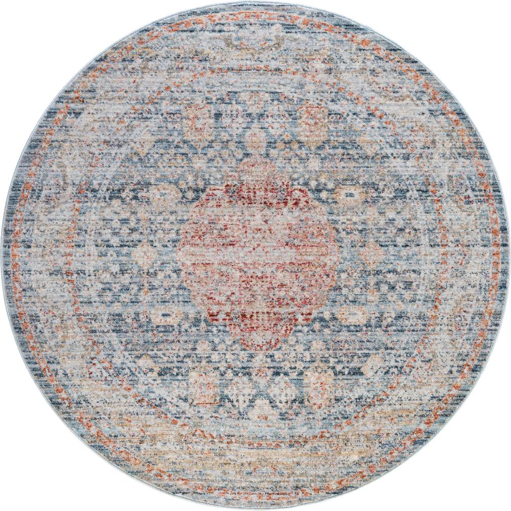Unique Loom 4 Ft Round Rug in Blue (3147890). The main picture.