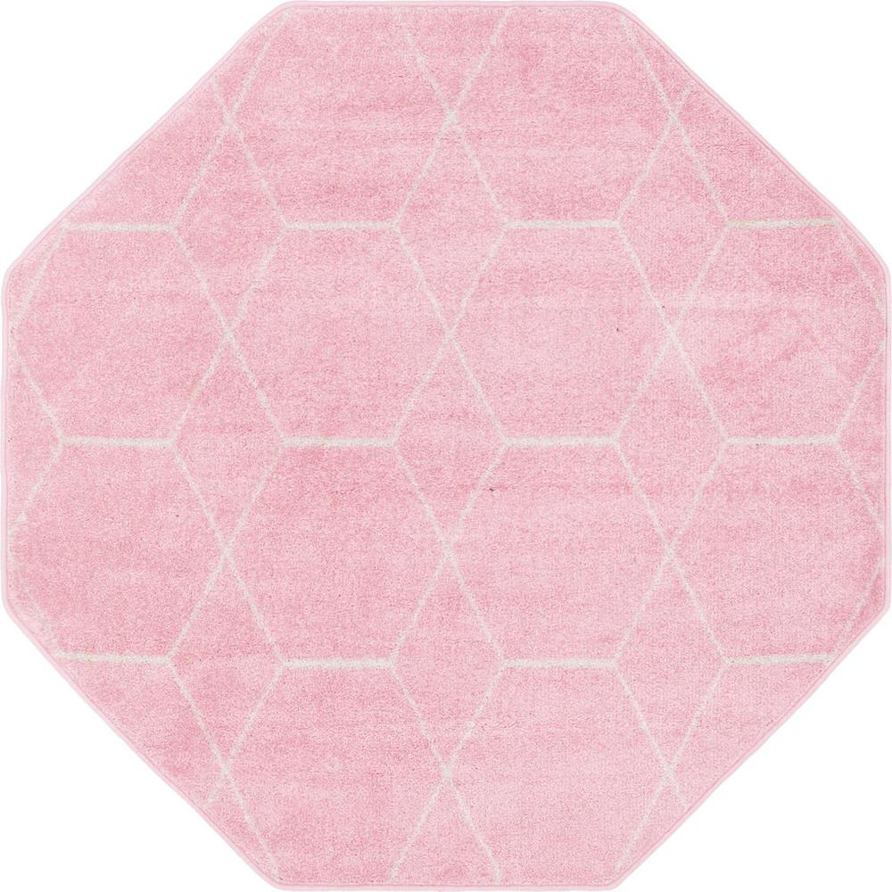 Unique Loom 5 Ft Octagon Rug in Light Pink (3151608). Picture 1