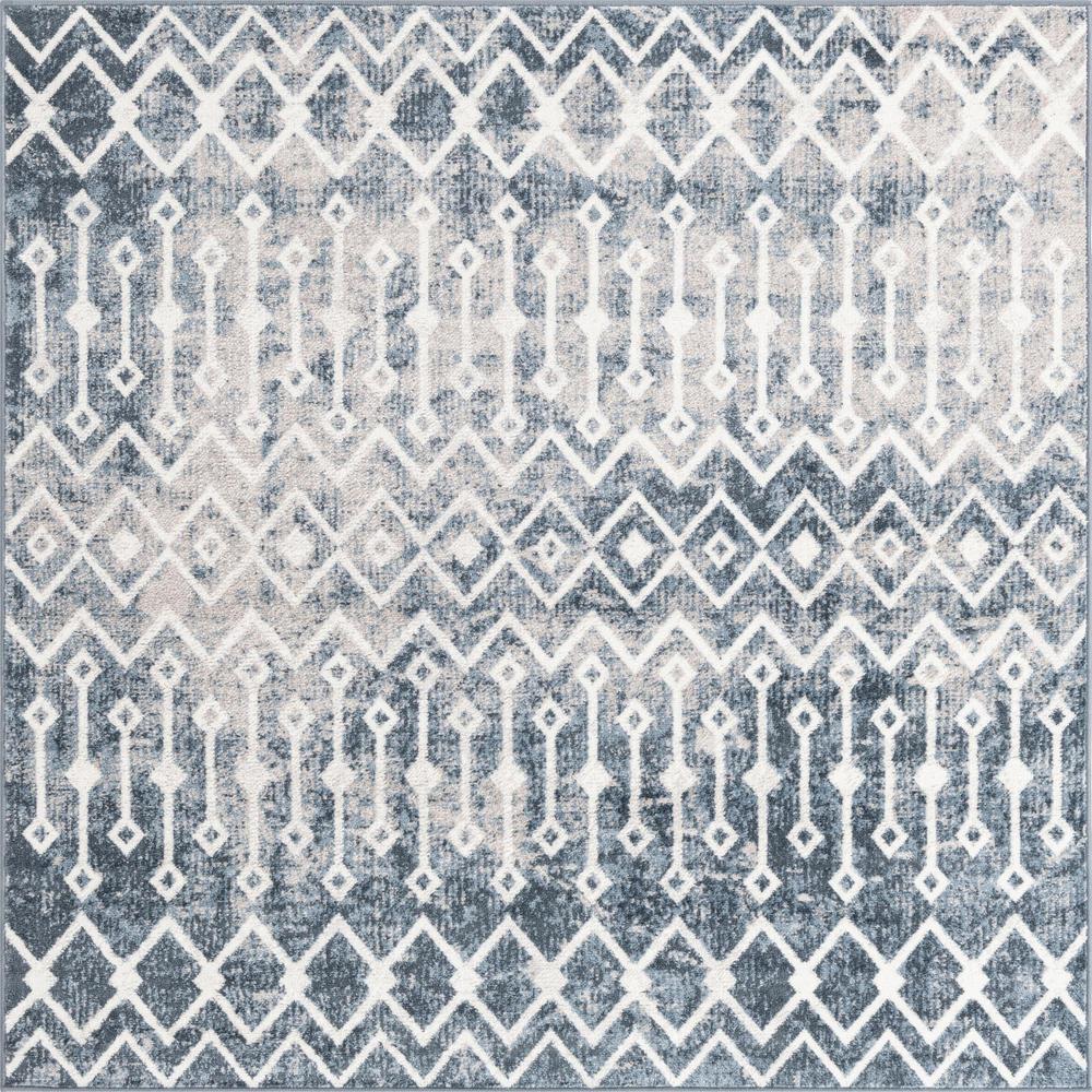 Unique Loom 6 Ft Square Rug in Blue (3160956). Picture 1