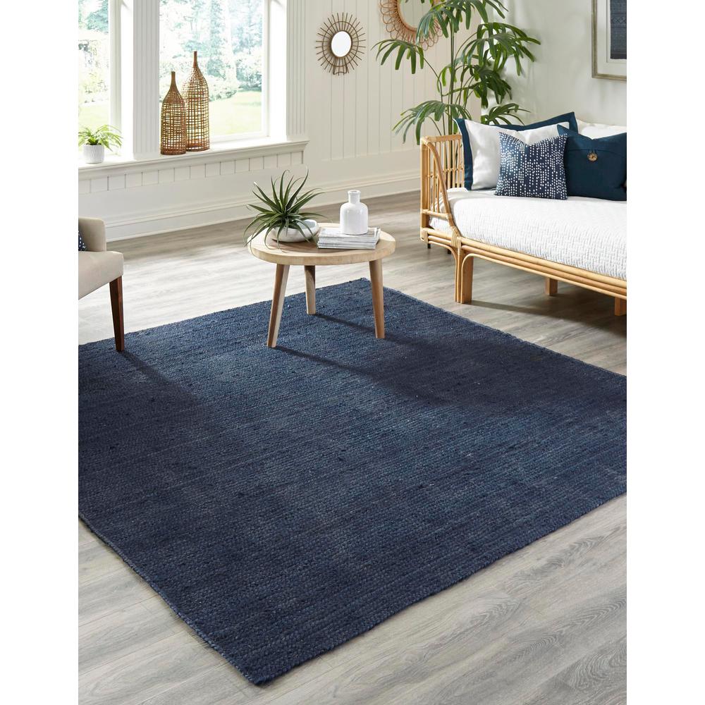 Unique Loom 8 Ft Square Rug in Navy Blue (3153091). Picture 2