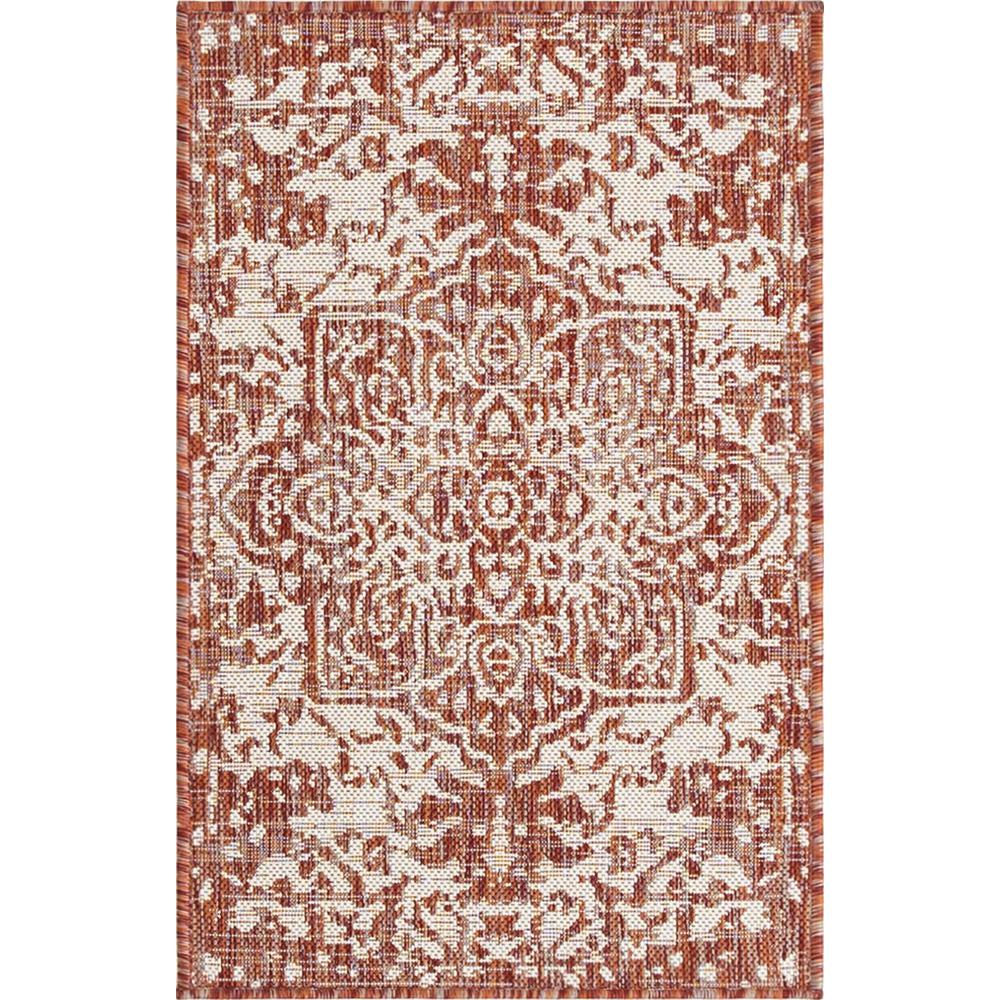 Jill Zarin Outdoor Collection, Area Rug, Rust Red, 2' 2" x 3' 0", Rectangular. Picture 1