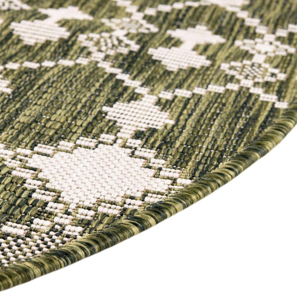 Outdoor Trellis Collection, Area Rug, Green, 3' 0" x 3' 0", Round. Picture 8