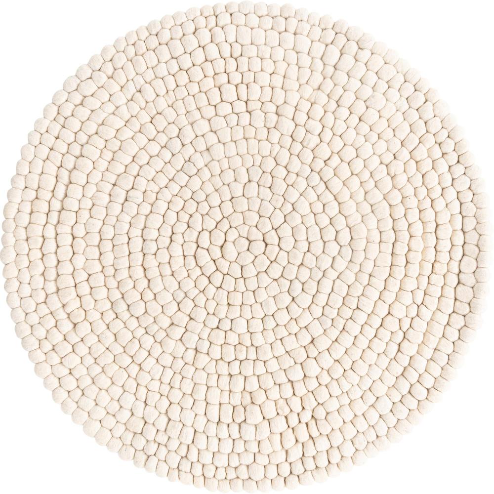 Unique Loom 3 Ft Round Rug in Ivory (3155856). Picture 1