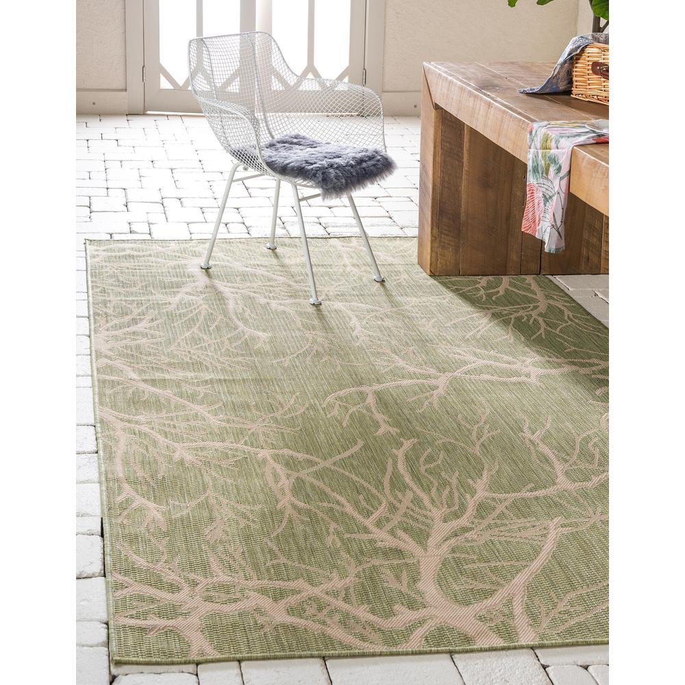 Outdoor Branch Rug, Light Green (5' 0 x 8' 0). Picture 2