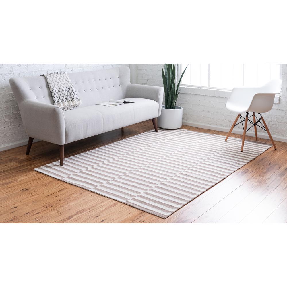 Striped Decatur Rug, Taupe/Ivory (7' 5 x 10' 0). Picture 3