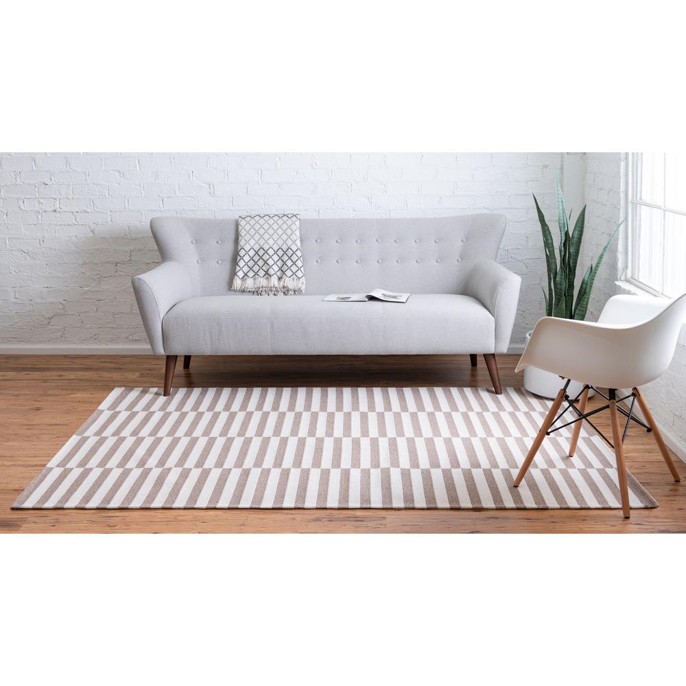 Striped Decatur Rug, Taupe/Ivory (7' 5 x 10' 0). Picture 4