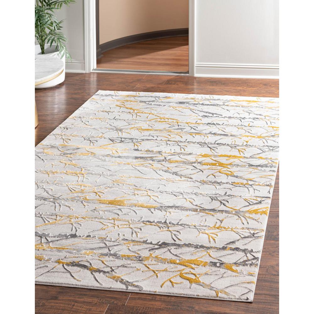 Finsbury Anne Area Rug 4' 0" x 6' 0", Rectangular Yellow and Gray. Picture 2
