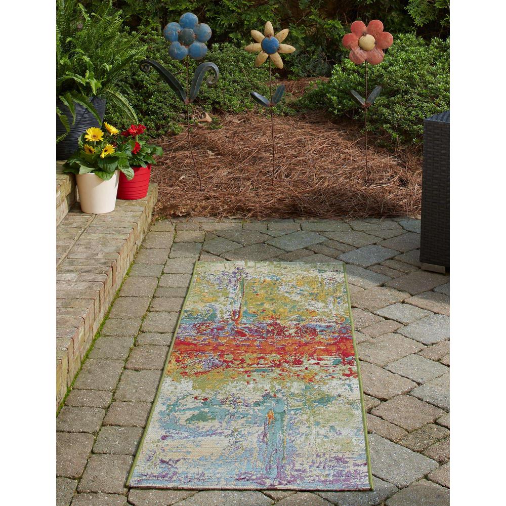 Outdoor Modern Collection, Area Rug, Multi, 2' 7" x 11' 0", Runner. Picture 3