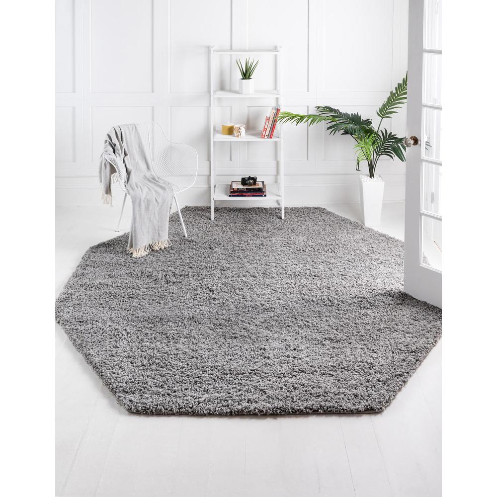 Unique Loom 8 Ft Octagon Rug in Cloud Gray (3151290). Picture 2