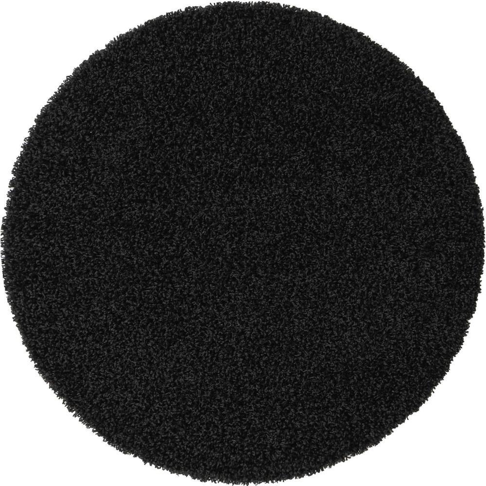 Unique Loom 4 Ft Round Rug in Jet Black (3151364). The main picture.