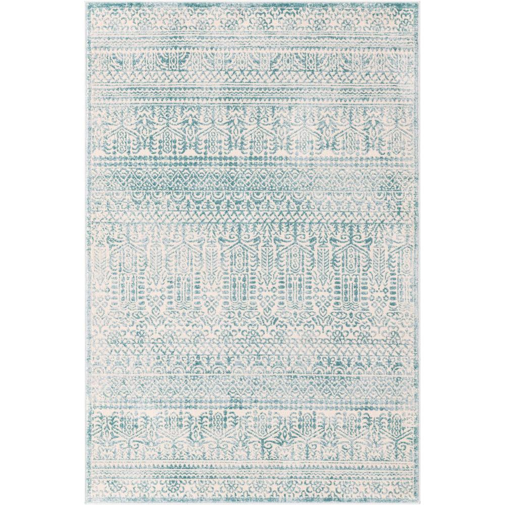Uptown Area Rug 4' 1" x 6' 1" Rectangular Teal. Picture 1