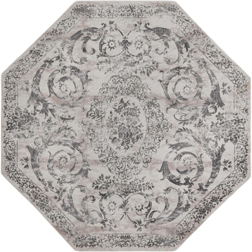 Finsbury Diana Area Rug 7' 10" x 7' 10", Octagon Gray. Picture 1