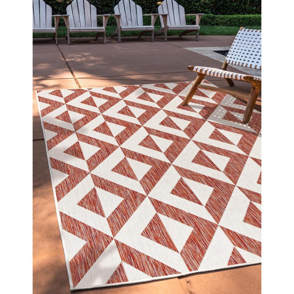 Jill Zarin Outdoor Collection, Area Rug, Rust Red, 5' 3" x 8' 0", Rectangular. Picture 2