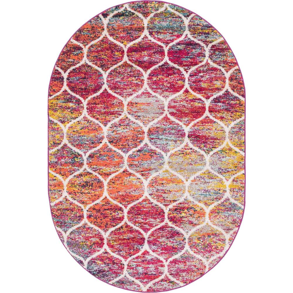Unique Loom 4x6 Oval Rug in Multi (3151706). Picture 1