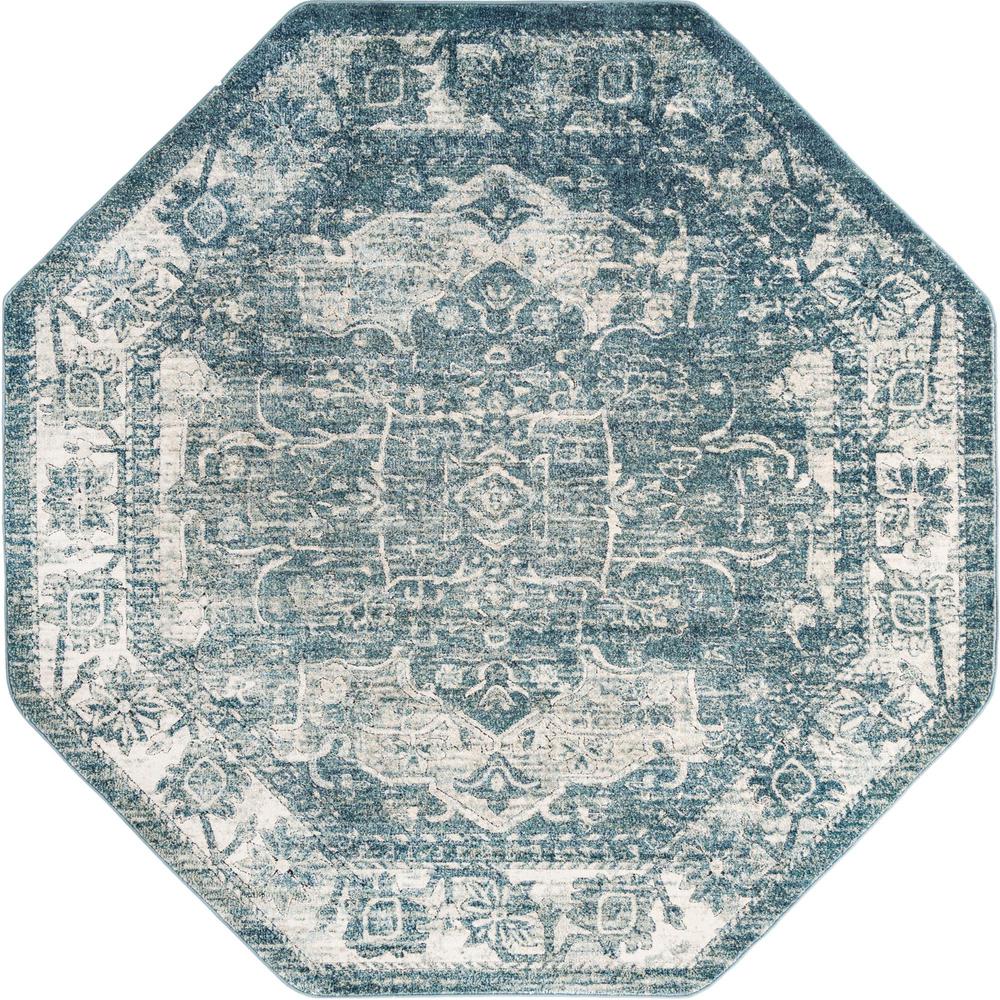 Unique Loom 8 Ft Octagon Rug in Blue (3161814). Picture 1