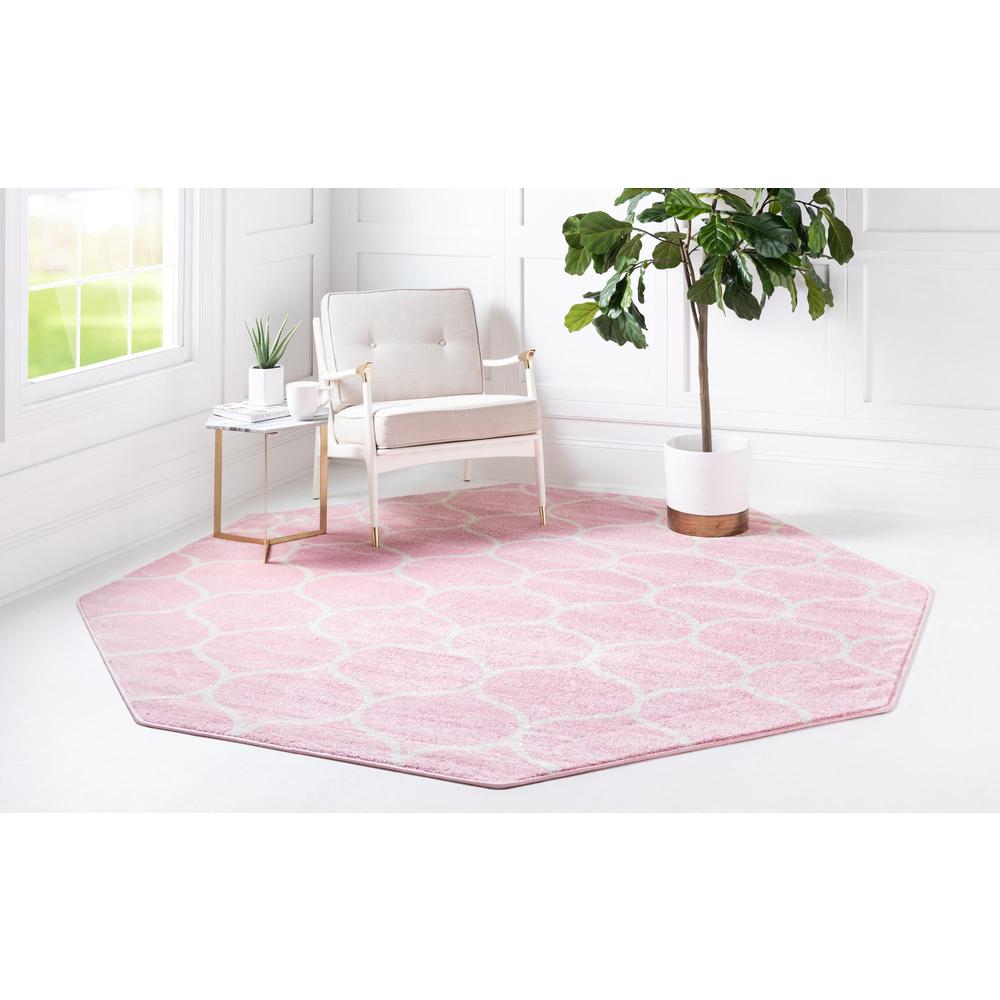Unique Loom 5 Ft Octagon Rug in Pink (3151540). Picture 3