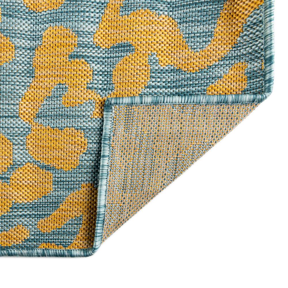 Outdoor Safari Collection, Area Rug, Blue Yellow, 2' 11" x 10' 0", Runner. Picture 7