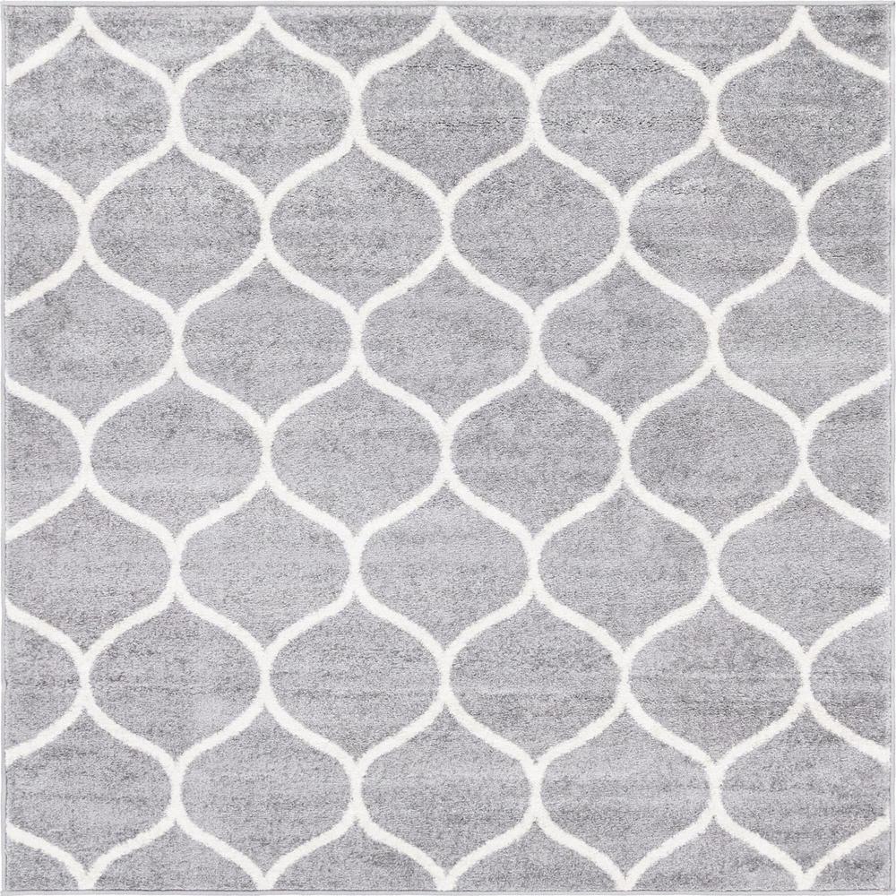 Unique Loom 7 Ft Square Rug in Light Gray (3151580). Picture 1