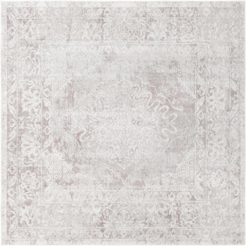 Unique Loom 8 Ft Square Rug in Gray (3155630). Picture 1