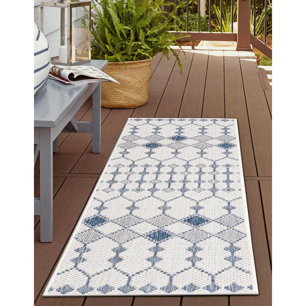 Outdoor Trellis Collection, Area Rug, Ivory, 2' 0" x 6' 0", Runner. Picture 3