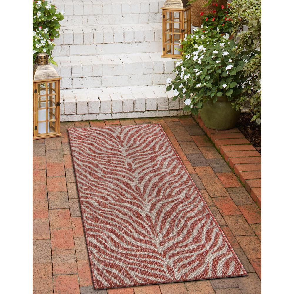 Outdoor Safari Collection, Area Rug, Rust Red, 2' 0" x 6' 0", Runner. Picture 3