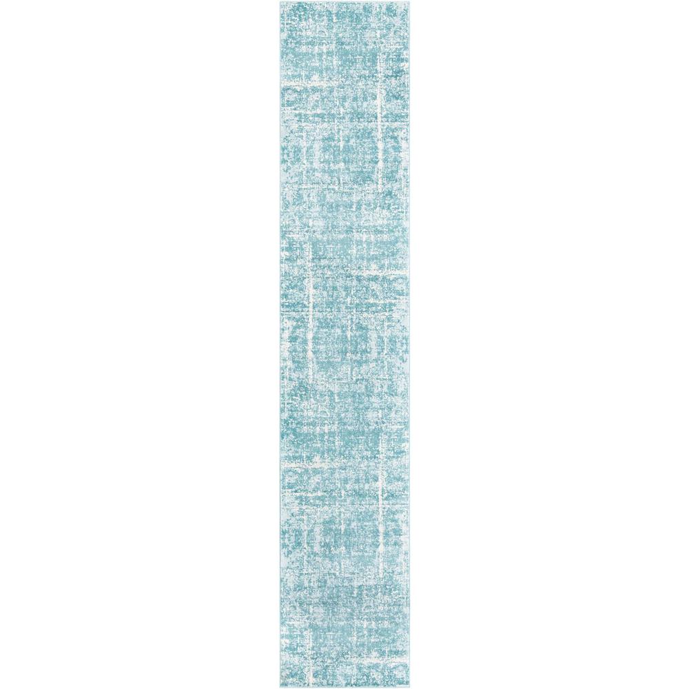 Uptown Lexington Avenue Area Rug 2' 7" x 13' 11", Runner Turquoise. Picture 1