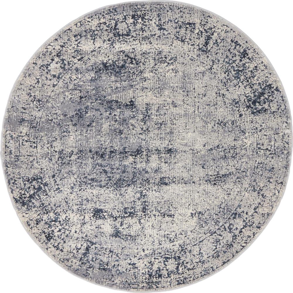 Chateau Jefferson Area Rug 5' 3" x 5' 3", Round Blue Gray. Picture 1