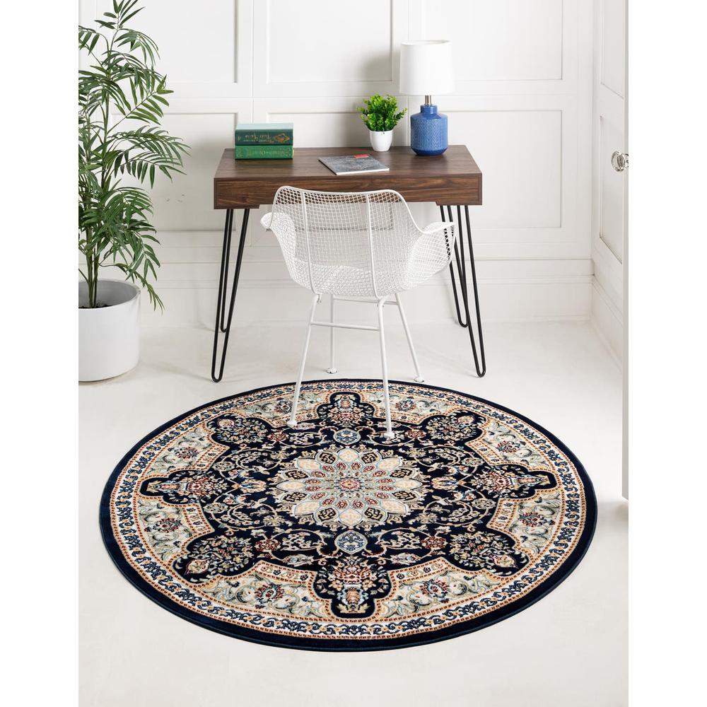 Newcastle Narenj Rug, Navy Blue (5' 0 x 5' 0). Picture 1