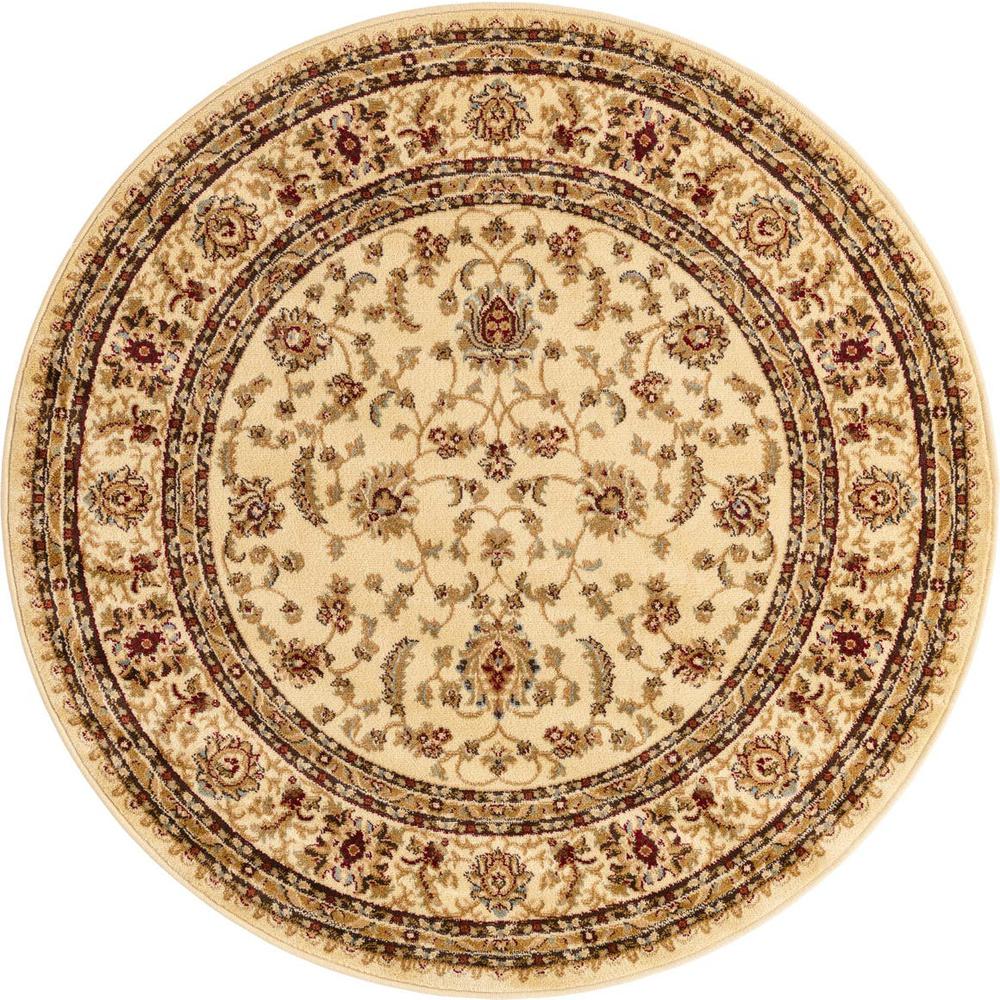Unique Loom 5 Ft Round Rug in Ivory (3157620). Picture 1