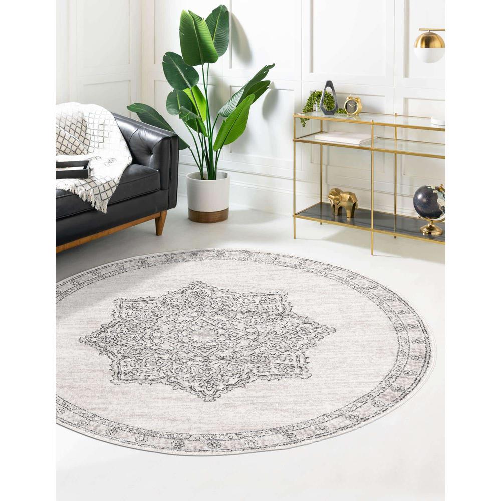 Nyla Collection, Area Rug, Ivory, 3' 3" x 3' 3", Round. Picture 3