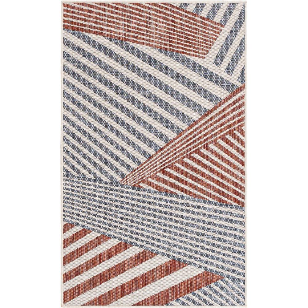 Jill Zarin Outdoor Collection, Area Rug, Blue, 3' 3" x 5' 3" Rectangular. Picture 1