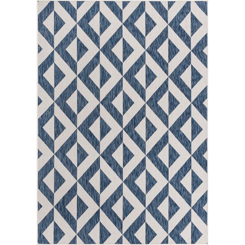 Jill Zarin Outdoor Collection, Area Rug, Blue 7' 0" x 10' 0", Rectangular. Picture 1