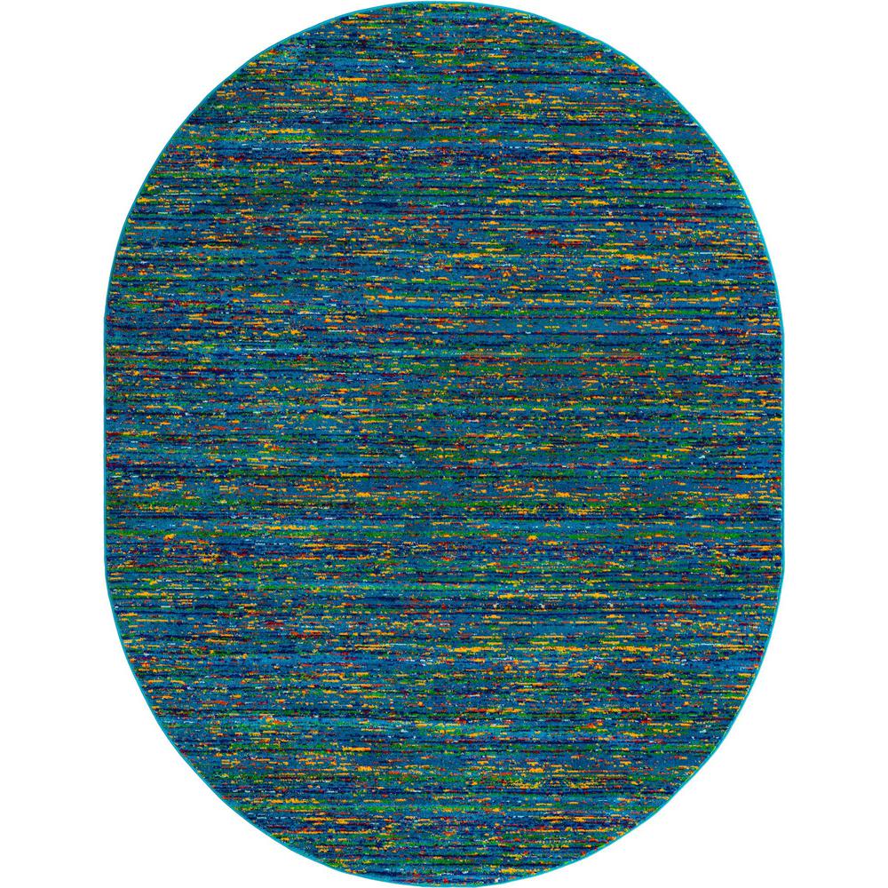 Unique Loom 8x10 Oval Rug in Blue (3160751). Picture 1