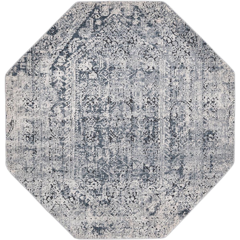 Chateau Quincy Area Rug 5' 0" x 5' 0", Octagon Gray. Picture 1