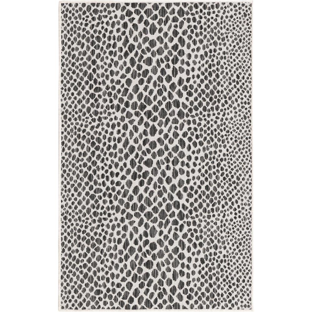 Jill Zarin Outdoor Collection, Area Rug, Black, 3' 3" x 5' 3", Rectangular. Picture 1
