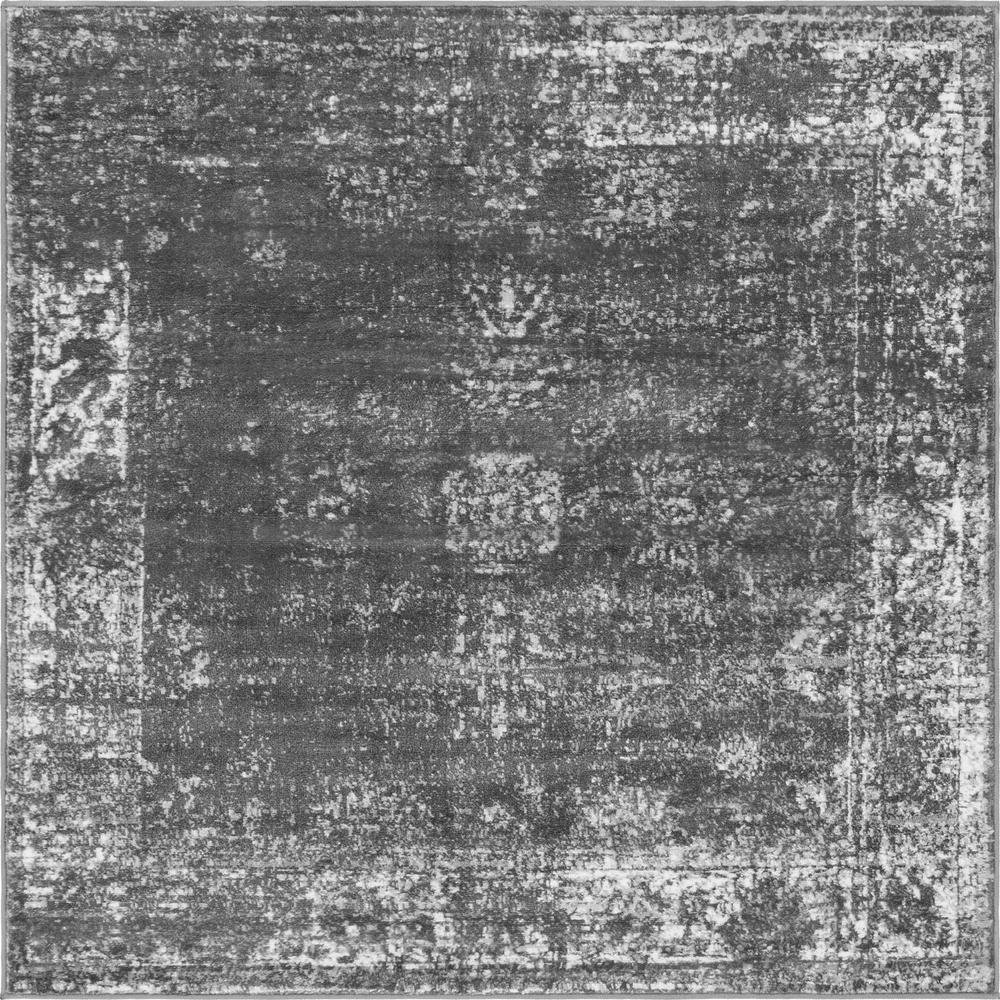Unique Loom 5 Ft Square Rug in Dark Gray (3151873). Picture 1