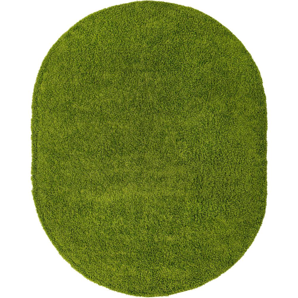 Unique Loom 8x10 Oval Rug in Grass Green (3151415). Picture 1