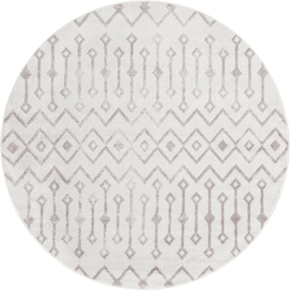 Unique Loom 3 Ft Round Rug in Pearl (3161012). Picture 1